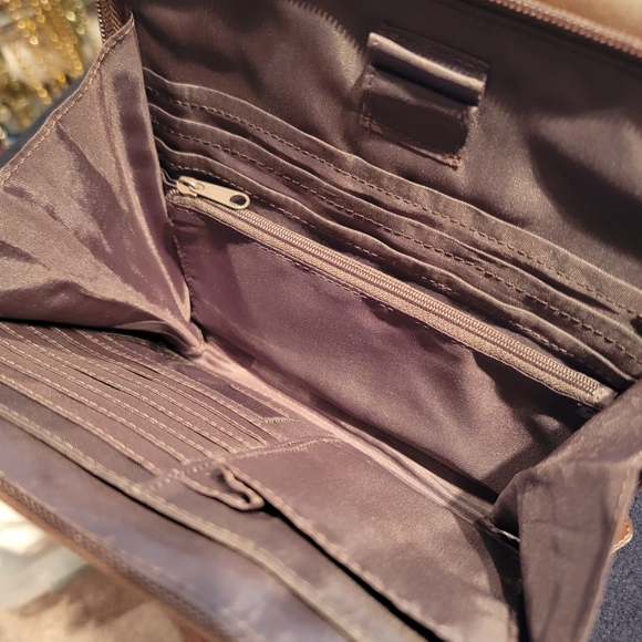 LONGABERGER ♡ Beautiful Vintage Multi Floral Brown Homestead Adj Crossbody Purse - Picture 6 of 17